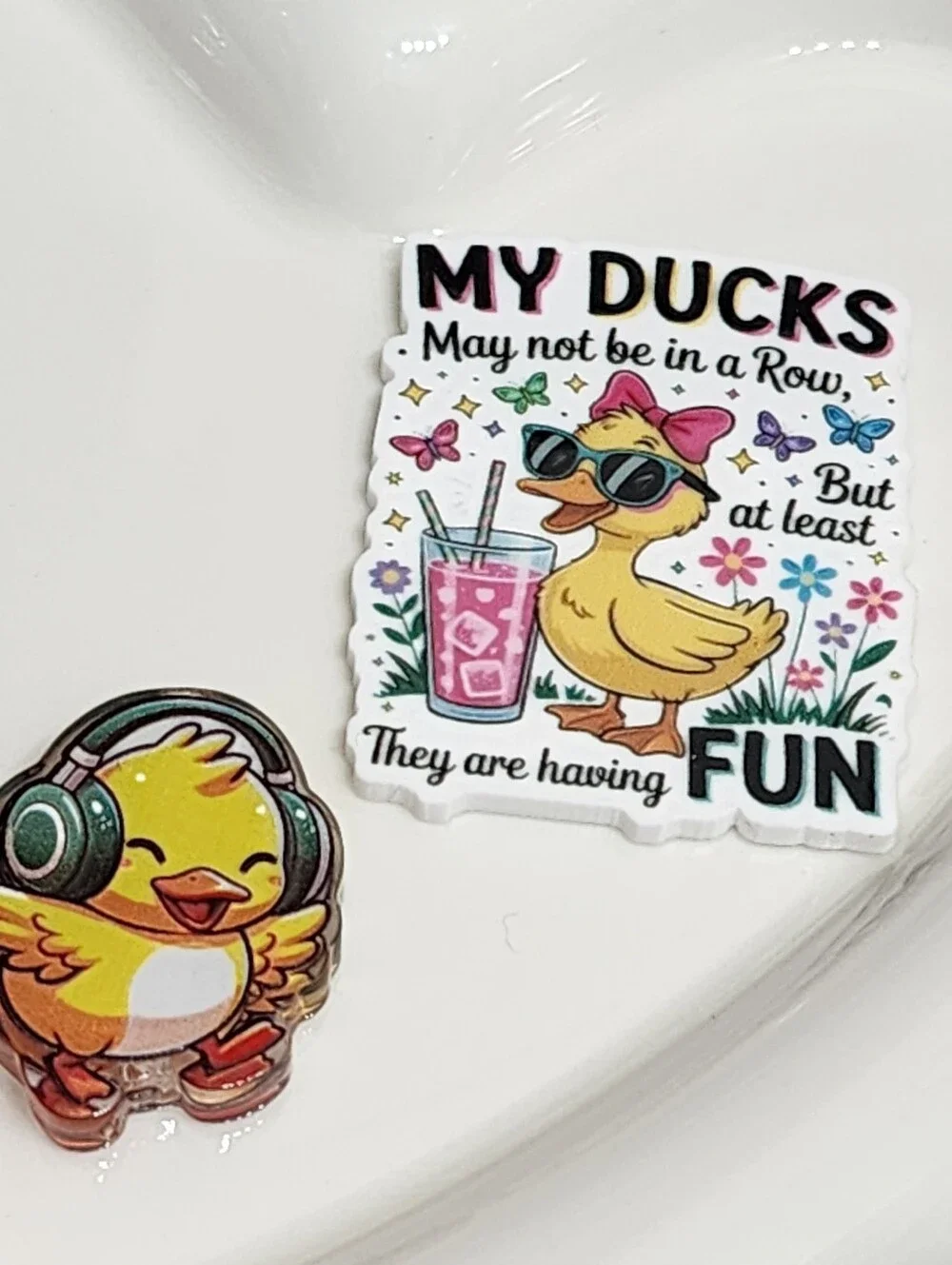 Ducks In A Row‎ Flatback Focal Bead Badge Keychain Crafts Beaded Pen Magnet Clip